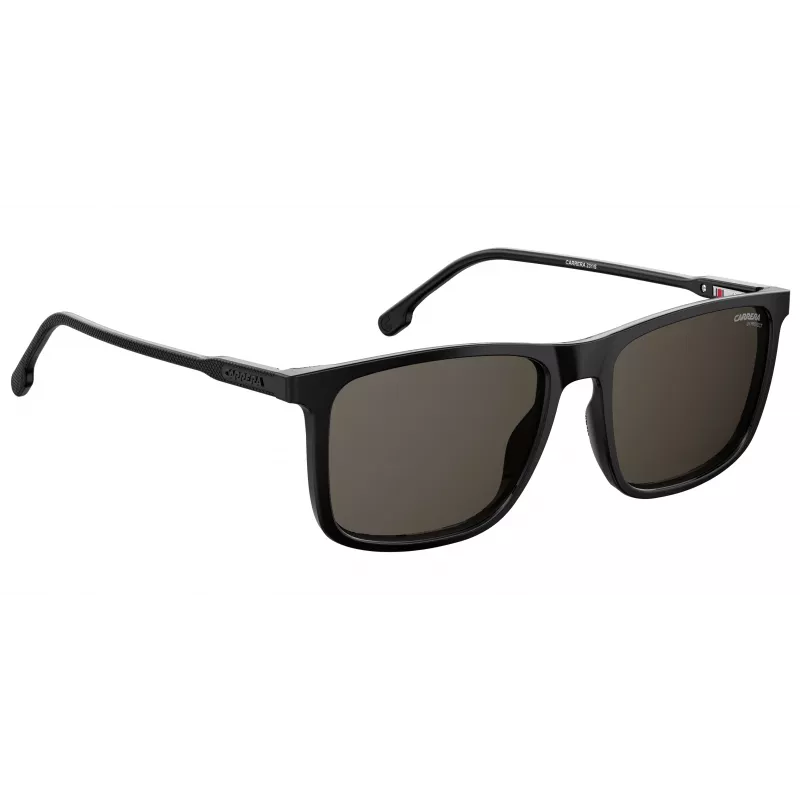 CARRERA Unisex akiniai nuo saulės 231-S-807-IR (55/18/145 mm) Juodas acetato rėmelis, pilki sidabriniai veidrodiniai lęšiai