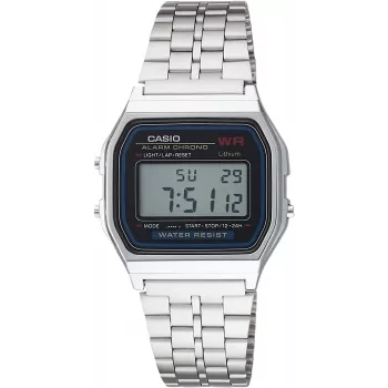 CASIO A-159WA-N1 Unisex Digitalinis Kvarcinis Laikrodis, 33mm, Sidabrinis/Pilkas