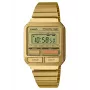 CASIO A120WEG-9AEF Moteriškas vintage skaitmeninis laikrodis, 33,5 mm, aukso spalvos