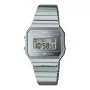 CASIO A700WEV-7A Unisex Digitalinis Kvarcinis Laikrodis Sidabrinis Nerūdijantis Plienas 37,4 mm