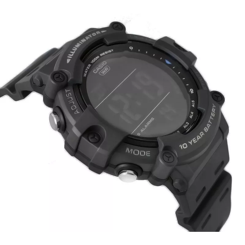 Casio AE-1500WH-8BVEF Vyriškas skaitmeninis laikrodis – derva dirželis, 100m atsparus vandeniui, pasaulinis laikas