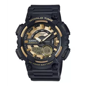 CASIO AEQ110BW-9AVDF Vyrų analoginis-skaitmeninis laikrodis, 52,2 mm, juodas/baltas