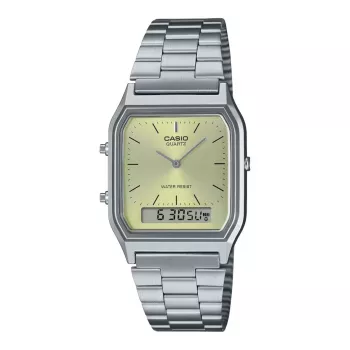 CASIO AQ-230A-9A Unisex analoginis-skaitmeninis laikrodis, 38,8 mm auksinio atspalvio nerūdijantis plienas