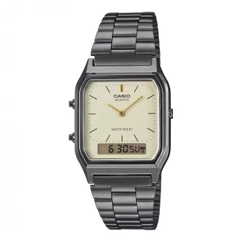 CASIO AQ-230GG-9A Unisex analoginis-skaitmeninis laikrodis, 38,8 mm, šratinio metalo ir aukso spalvos