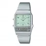 CASIO AQ-800E-3AEF Unisex Digitalinis-Analoginis Laikrodis 32mm Žalias Ciferblatas Sidabrinis Nerūdijantis Plienas