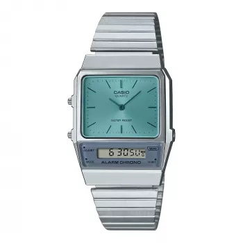 CASIO AQ-800EC-2AE Unisex Analoginis-Digitalinis Laikrodis, 40mm, Sidabrinis/Mėlynas