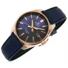 Casio Edifice EFV-150CL-2AVUEF vyriškas laikrodis su mėlynu ciferblatu ir rudu odiniu dirželiu
