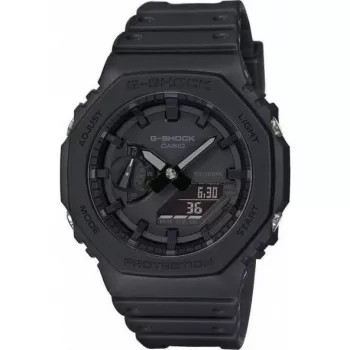 Casio GA-2100-1A1ER laikrodis - juodas dervos korpusas, kvarcinis mechanizmas, 200 m atsparumas vandeniui