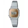 CASIO LA670WES-4AEF Moteriškas skaitmeninis laikrodis - Rožinio aukso ciferblatas, sidabrinis korpusas ir apyrankė, 24 mm
