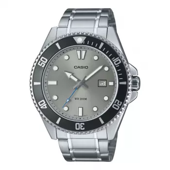 CASIO MDV107D8AVDF Vyriškas analoginis kvarcinis laikrodis, 49,5 mm nerūdijantis plienas, juodas ciferblatas