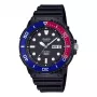 CASIO MRW-230H-1E2 Vyriškas analoginis kvarcinis laikrodis su dervos dirželiu, 47,9 mm korpusas, juodas ciferblatas, 100 m atsparumas vandeniui