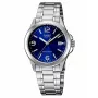 CASIO MTP-1215A-2A Vyriškas analoginis kvarcinis laikrodis mėlynu ciferblatu, nerūdijančiu plienu, 43,3 mm