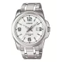 CASIO MTP-1314D-7A Vyriškas analoginis kvarcinis laikrodis, nerūdijantis plienas, sidabrinis ciferblatas, 44,9 mm