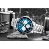 Casio MTP-1374D-2A3 Vyriškas analoginis kvarcinis laikrodis su nerūdijančio plieno juosta, mėlynu ciferblatu, dienos datos rodymu, 50 m atsparumu vandeniui
