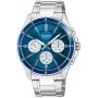 Casio MTP-1374D-2A3 Vyriškas analoginis kvarcinis laikrodis su nerūdijančio plieno juosta, mėlynu ciferblatu, dienos datos rodymu, 50 m atsparumu vandeniui