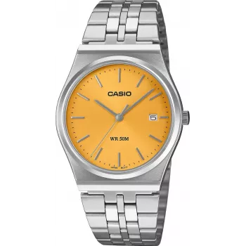 Casio MTP-B145D-9AVEF Vyriškas analoginis kvarcinis laikrodis sidabrinis nerūdijantis plienas