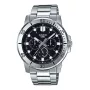 CASIO MTP-VD300D-1E Vyriškas analoginis kvarcinis laikrodis su nerūdijančio plieno apyranke, 45 mm, juodas ciferblatas