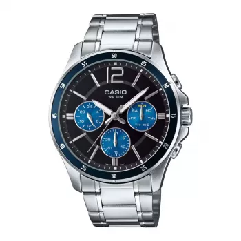CASIO MTP1374D2AVDF Vyriškas analoginis kvarcinis laikrodis 43,5 mm Nerūdijantis plienas Mėlynas ciferblatas