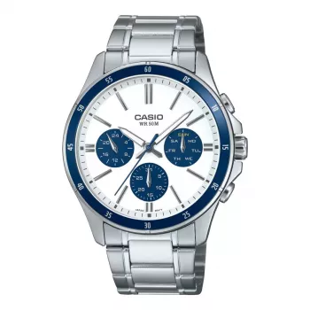 CASIO MTP1374D7A2VD Vyriškas analoginis kvarcinis laikrodis 47mm nerūdijantis plienas