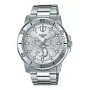 CASIO MTPVD300D-7EUD Vyriškas analoginis kvarcinis laikrodis 45mm nerūdijantis plienas sidabrinis ciferblatas