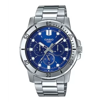 CASIO MTPVD300D2EUD Vyriškas analoginis kvarcinis laikrodis 45mm Nerūdijantis plienas Mėlynas ciferblatas