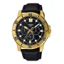 CASIO MTPVD300GL1EU Vyriškas analoginis kvarcinis laikrodis 45mm Auksinio atspalvio nerūdijantis plienas Juoda oda