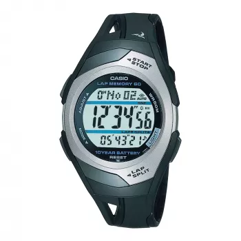 CASIO STR-300C-1VEF Unisex Skaitmeninis Laikrodis 35,2mm Derva Juoda