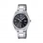 CASIO Women's LTP1302PD1A1V Analog Quartz Watch, Silver Stainless Steel, Black Dial, 50m Water Resistance