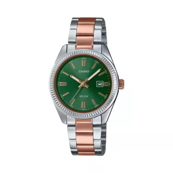CASIO Women's LTP1302PRG3AV Analog Quartz Watch 34.5 mm Rose Gold-tone Stainless Steel Green Dial