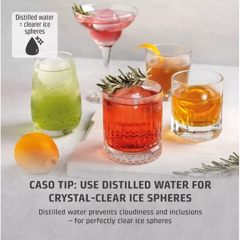 CASO IceBall Pro automatinis ledo rutulių gamintojas – 130W, 1.3L, matinė juoda