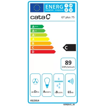 CATA GT-PLUS 75 X /M Gartraukis – Nerūdijantis plienas, 645 m³/h, energijos klasė C, EcoLed, mechaninis valdymas