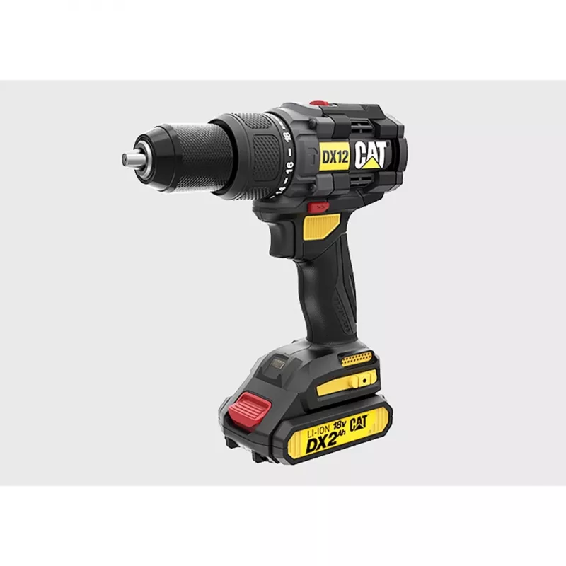 CATERPILLAR DX12 18V Šepetinis belaidis gręžtuvas-suktuvas komplektas 2x2,0 Ah Li-ion