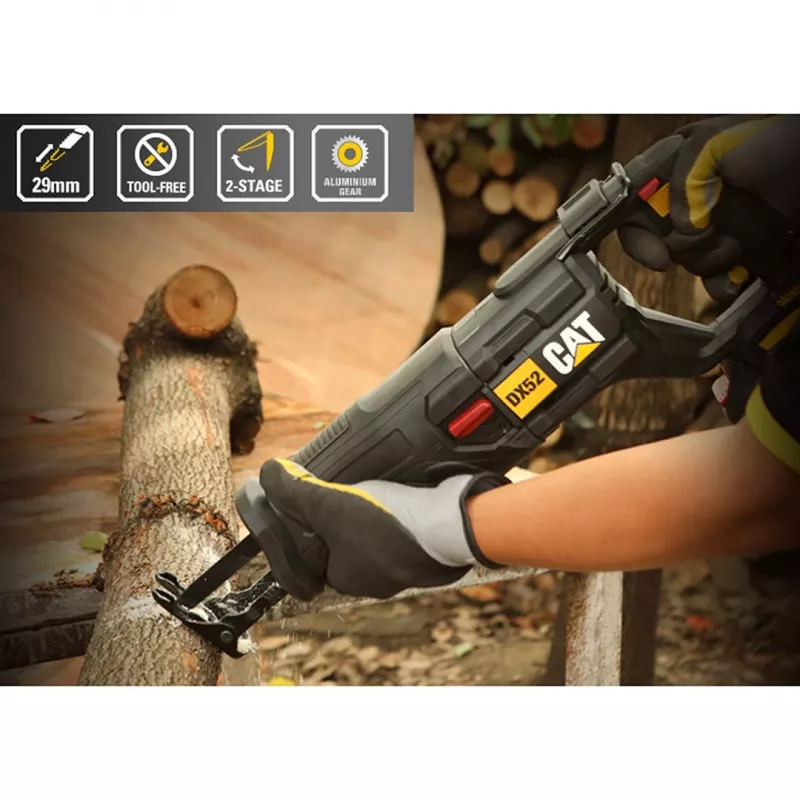 CATERPILLAR DX52B Pjūklas stūmoklinis be šepečių 18V be akumuliatoriaus