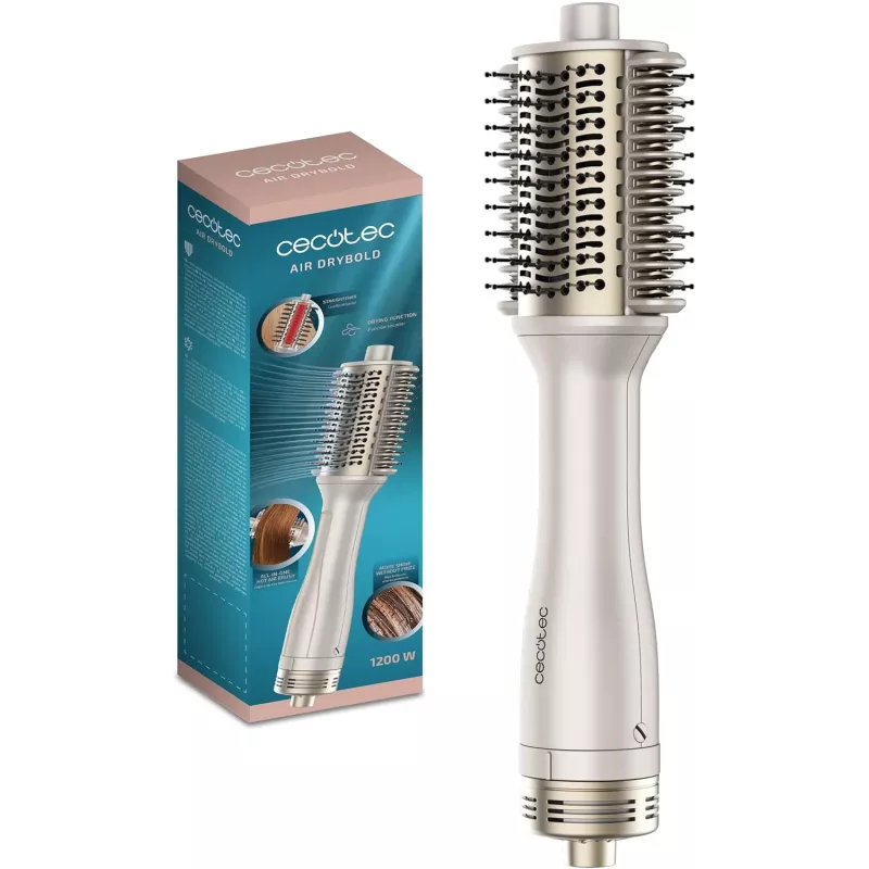 Cecotec Air Brush su šildymo plokštelėmis Air DryBold keraminė šildymo sistema jonų kondicionavimas 1200 W auksinė/balta