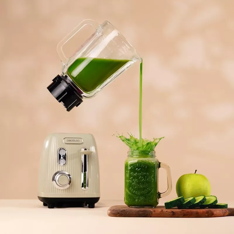 Cecotec Blender Power Black Titanium RetroGreen, 1200 W, 1.5 L stiklinis indas, žalia