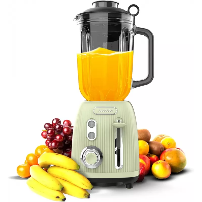 Cecotec Blender Power Black Titanium RetroGreen, 1200 W, 1.5 L stiklinis indas, žalia