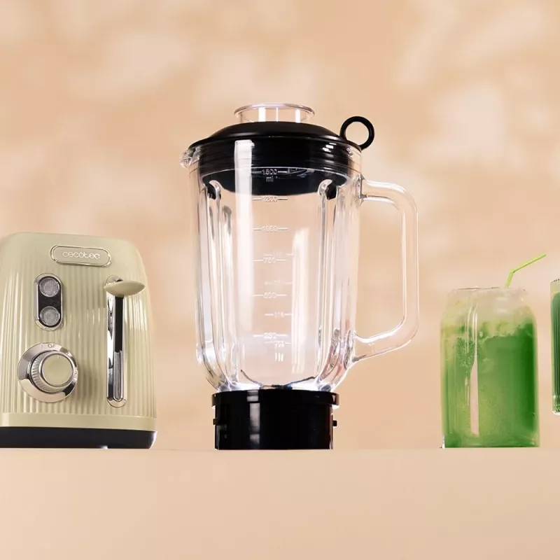 Cecotec Blender Power Black Titanium RetroGreen, 1200 W, 1.5 L stiklinis indas, žalia
