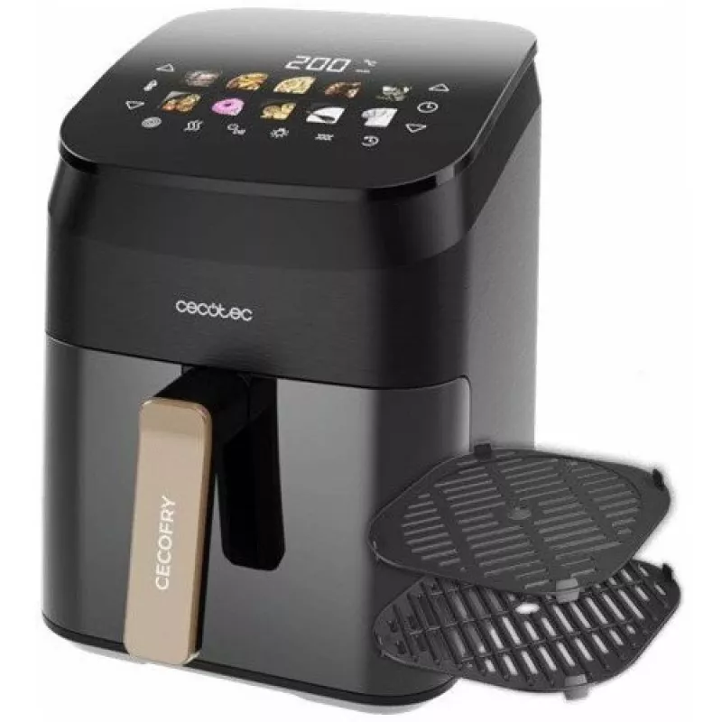 Cecotec Cecofry&Grill Smokin' 4500 Oro gruzdintuvė su griliu ir rūkymo funkcija, 4,5 L, 1700 W, juoda