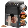 Cecotec Cecofry&Grill Smokin' 4500 Oro gruzdintuvė su griliu ir rūkymo funkcija, 4,5 L, 1700 W, juoda