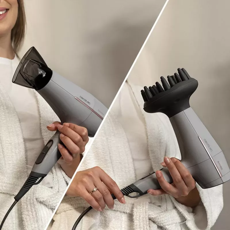 Cecotec IoniCare Power&Go Heaven 2000 W joninis plaukų džiovintuvas su difuzoriumi, pilkas