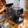 Cecotec Power Espresso 20 Pro Latte kavos aparatas, 20 barų siurblio slėgis, įmontuotas pieno putotuvas, pusiau automatinis, juodas, 1350 W
