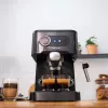 Cecotec Power Espresso 20 Pro Latte kavos aparatas, 20 barų siurblio slėgis, įmontuotas pieno putotuvas, pusiau automatinis, juodas, 1350 W