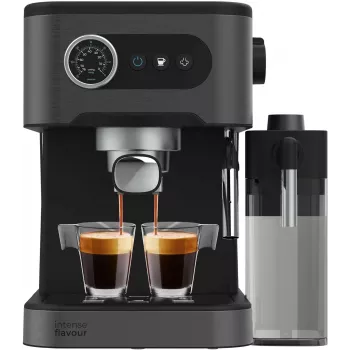 Cecotec Power Espresso 20 Pro Latte kavos aparatas, 20 barų siurblio slėgis, įmontuotas pieno putotuvas, pusiau automatinis, juodas, 1350 W