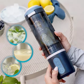 Cecotec Power Titanium Shake2Go nešiojamasis trintuvas, 180 W, indas be BPA, 0,6 L, Lagoon