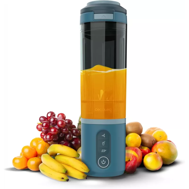 Cecotec Power Titanium Shake2Go nešiojamasis trintuvas, 180 W, indas be BPA, 0,6 L, Lagoon
