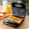 CECOTEC Rock'nToast Classic+ Sumuštinių keptuvė (nerūdijantis plienas/juoda, 800 W, 2 asmenims)
