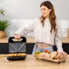 CECOTEC Rock'nToast Classic+ Sumuštinių keptuvė (nerūdijantis plienas/juoda, 800 W, 2 asmenims)
