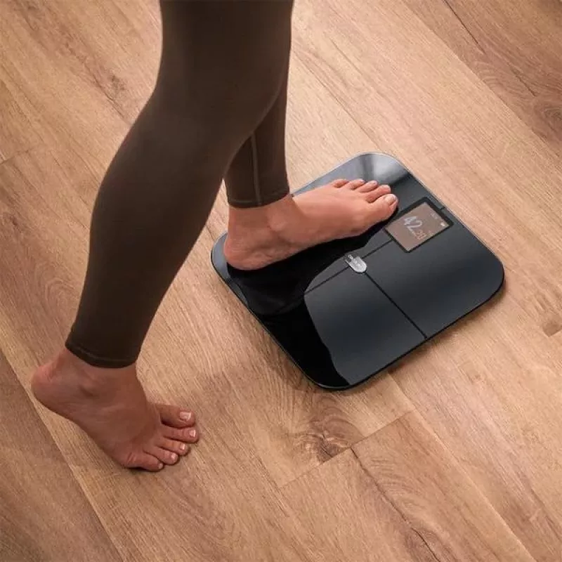 Cecotec Surface Precision HealthySmart svarstyklės vonios kambariui su KMI ir kūno sudėties analize, 180 kg talpa, Bluetooth, juodos spalvos