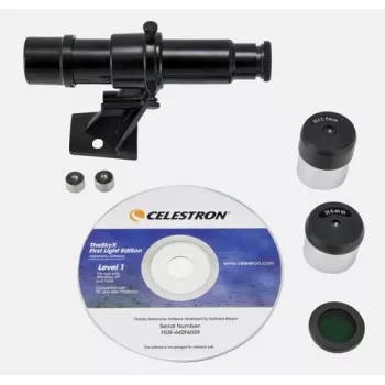 Celestron FirstScope Priedų Rinkinys - 20mm & 6mm Kellner Okuliarai, 2x Barlow, Mėnulio Filtras, Valymo Šluostė