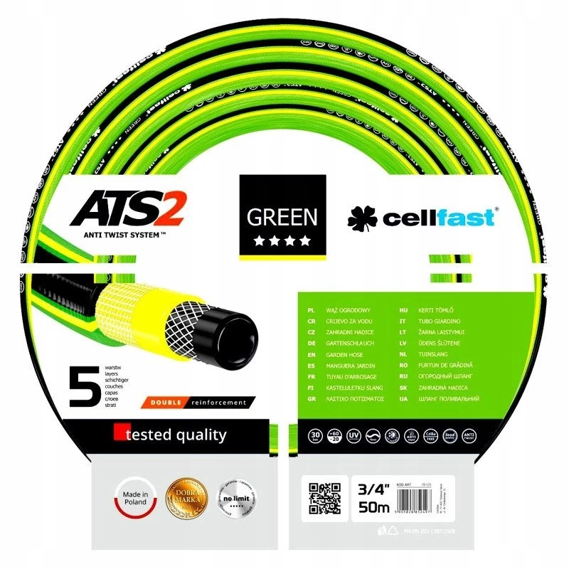 Cellfast Garden Hose 15-121 GREEN ATS2™ 3/4 50m